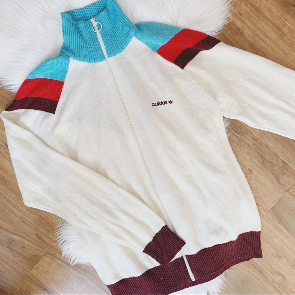 SOLD π« Adidas Retro Style Zip Up Sweater - Picture 1 of 8